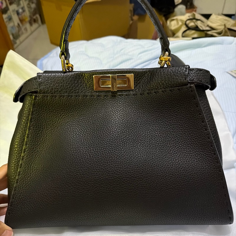 黑色牛皮Peekaboo 兩用包 8BN290-5