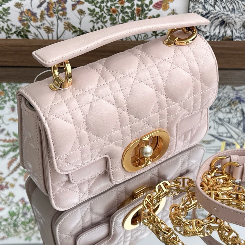 ✨全新 Dior 迪奧 Jolie 胭脂粉手提包斜挎包 金扣❤️正品-2