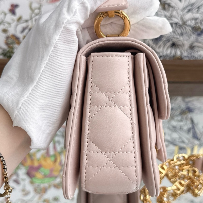 ✨全新 Dior 迪奧 Jolie 胭脂粉手提包斜挎包 金扣❤️正品-4