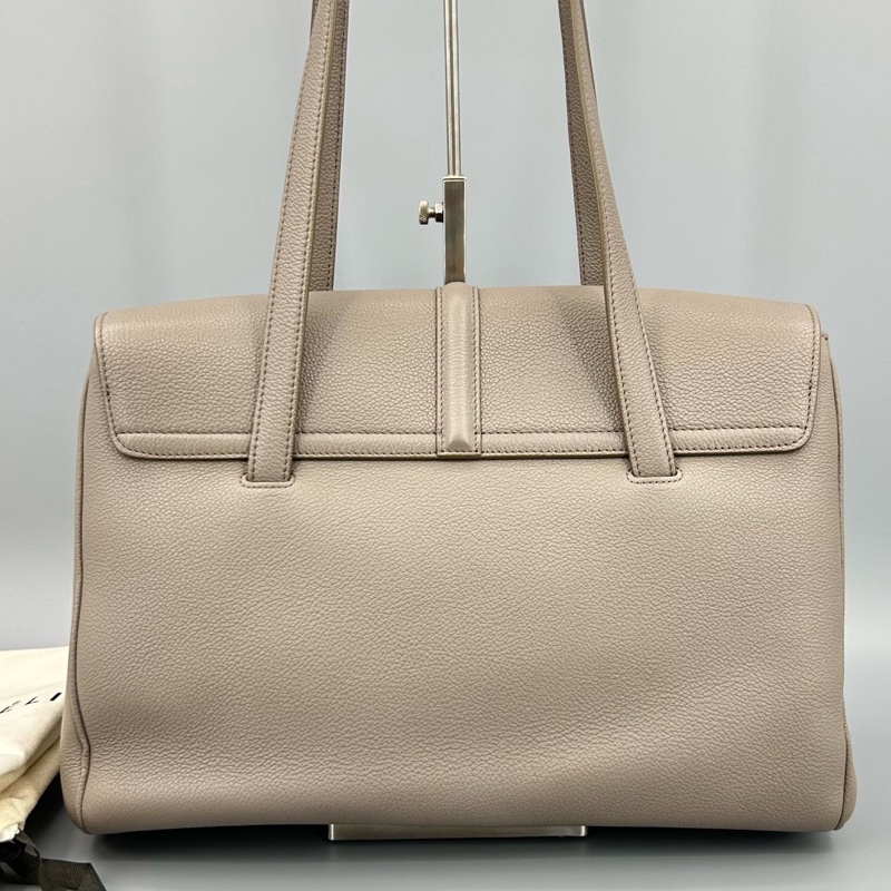 Celine 賽琳 soft16大象灰荔枝紋全皮單肩包-1