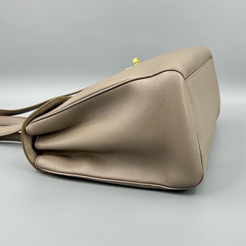 Celine 賽琳 soft16大象灰荔枝紋全皮單肩包-2