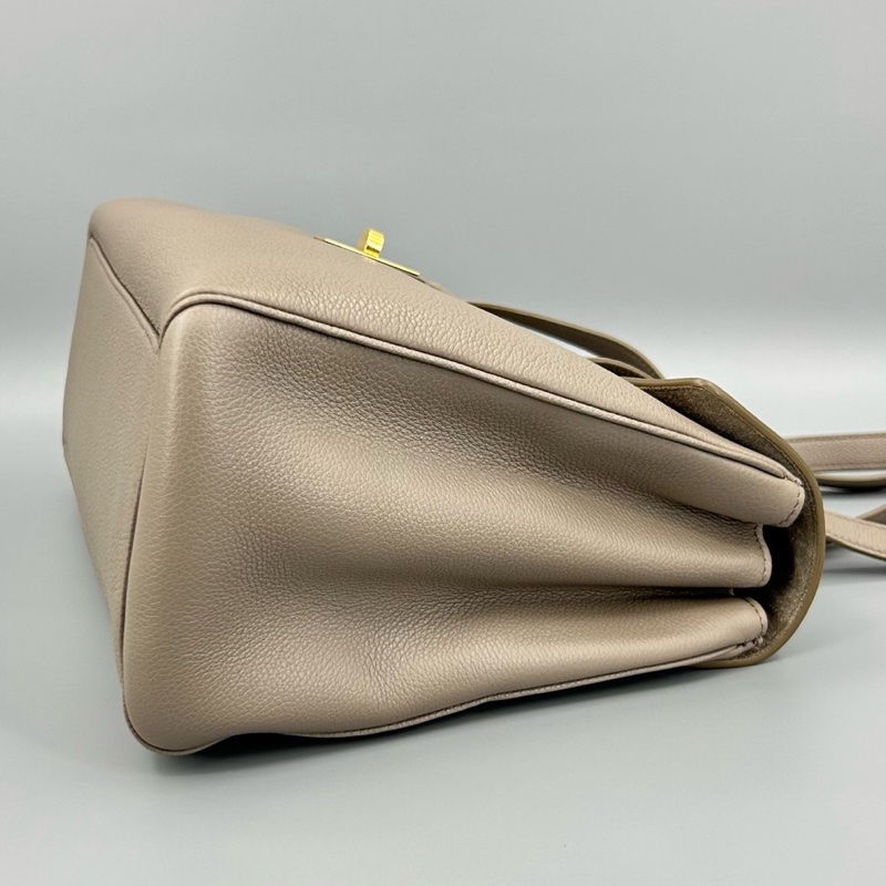 Celine 賽琳 soft16大象灰荔枝紋全皮單肩包-3