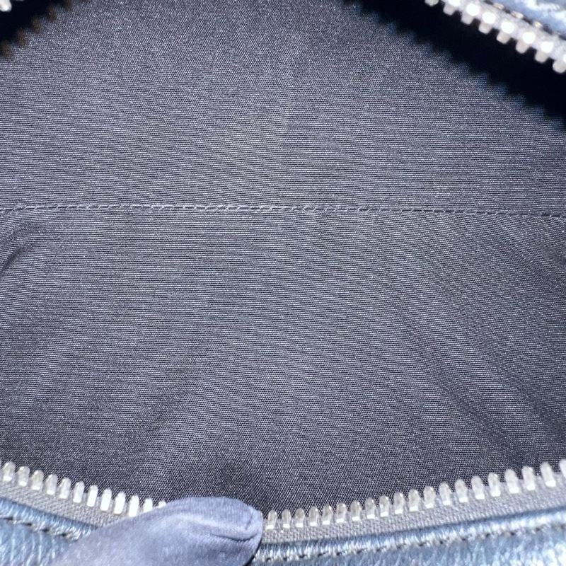 DIOR 迪奧 黑色荔枝紋牛皮圓筒枕頭斜挎包 21*12-8