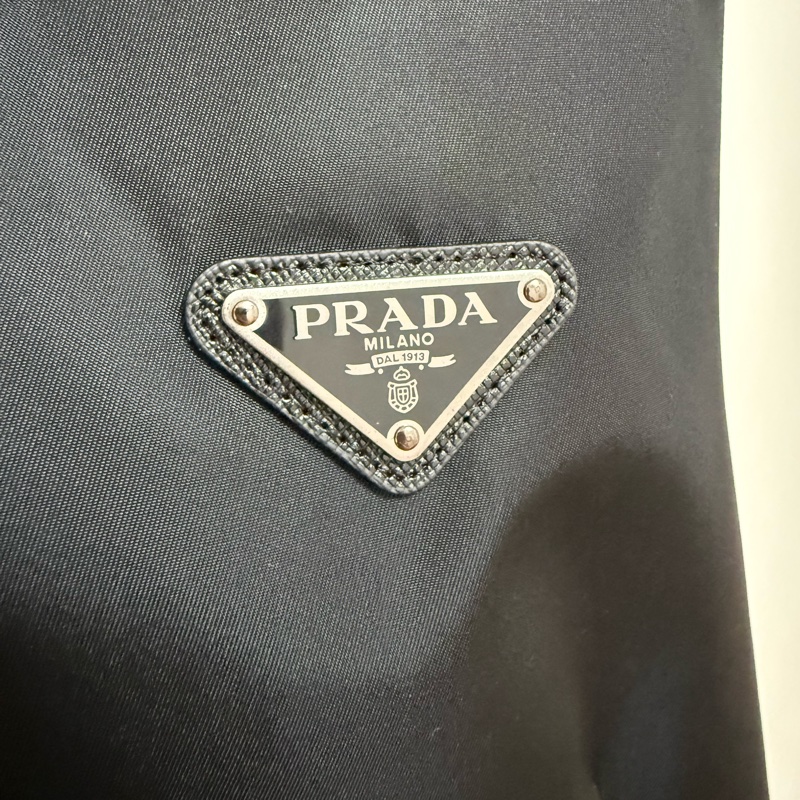 Prada black re-nylon logo vest 48 馬甲-3