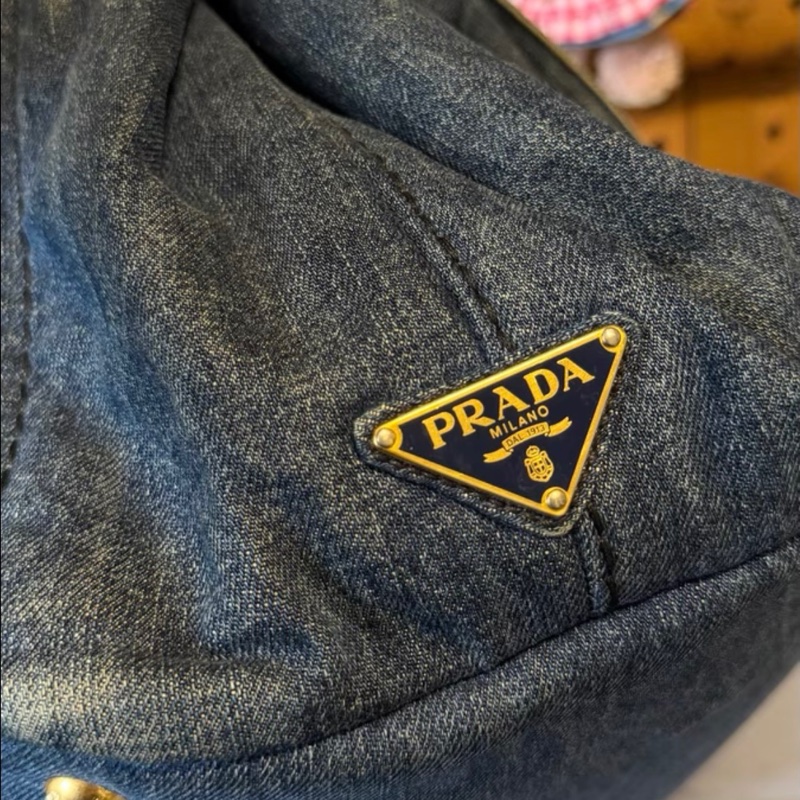 Prada大號牛仔沙灘包-15