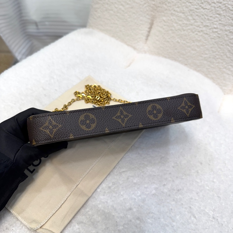 路易威登LV老花Felicie Pochette斜背三合一鏈條包M81896 經典必入超高CP值-10