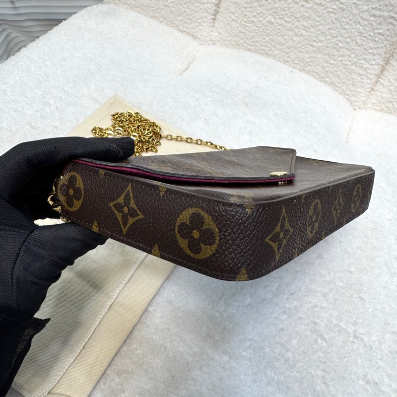 路易威登LV老花Felicie Pochette斜背三合一鏈條包M81896 經典必入超高CP值-19