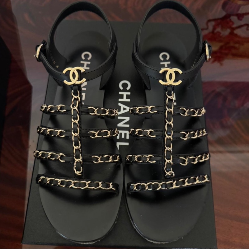 Chanel gold chains sandals-1