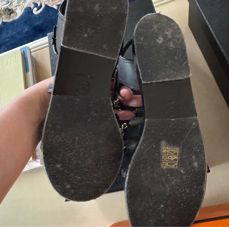 Chanel gold chains sandals-3