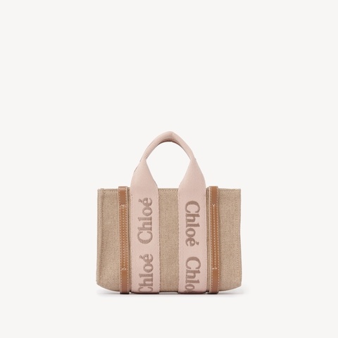 Chloe 女士 迷你 Woody 亞麻托特包均碼碼20cm*4cm*14cm