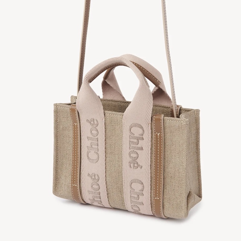 Chloe 女士 迷你 Woody 亞麻托特包均碼碼20cm*4cm*14cm-4