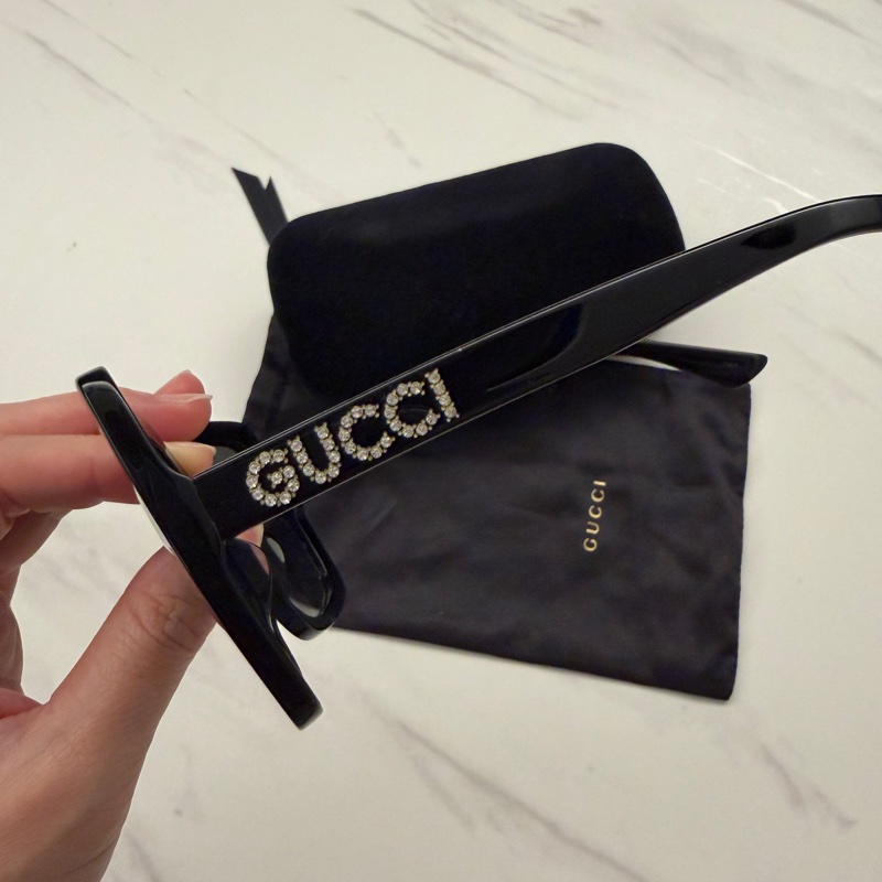 Gucci帶鑽墨鏡 有防塵盒子-5