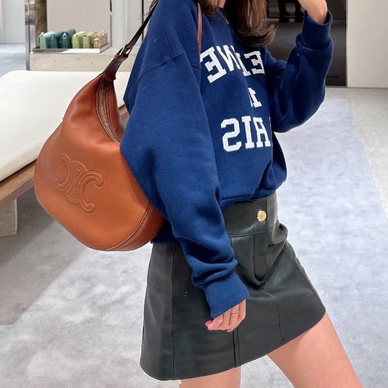 CELINE賽琳焦糖色浮雕凱旋門Heloise Hobo中號現貨-6