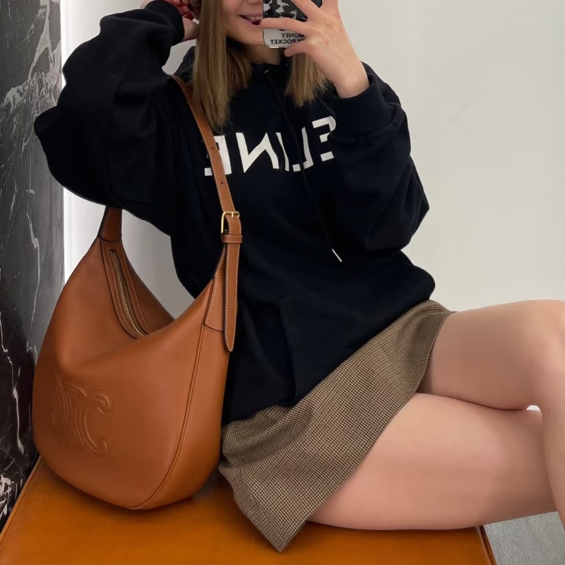 CELINE賽琳焦糖色浮雕凱旋門Heloise Hobo中號現貨-27