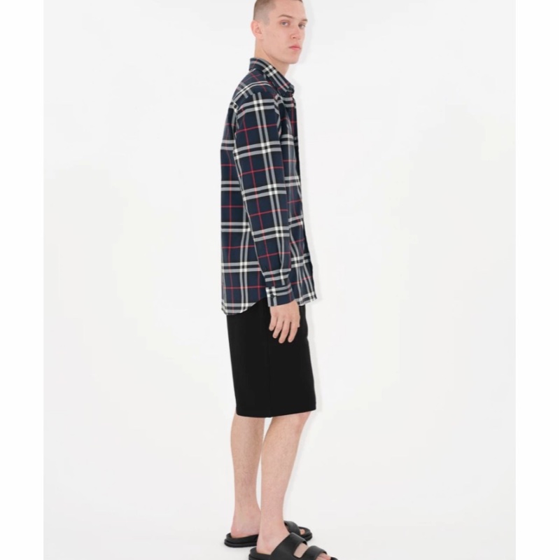 Burberry 男士 翻領長袖襯衫M L XXL碼-5