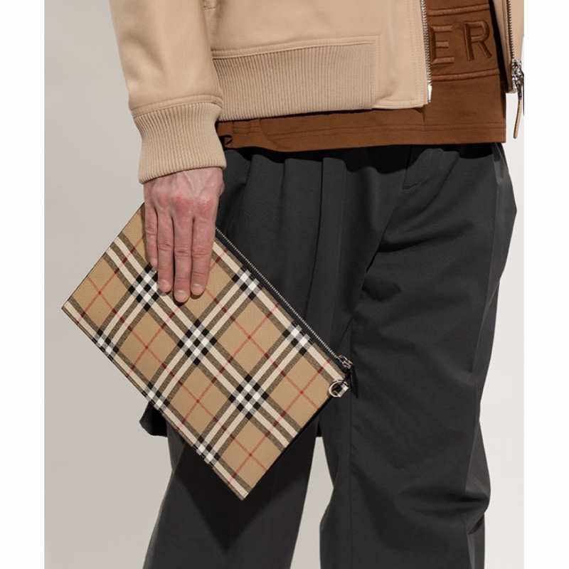 Burberry 男士 格紋拉鍊手拿包均碼碼常規-3