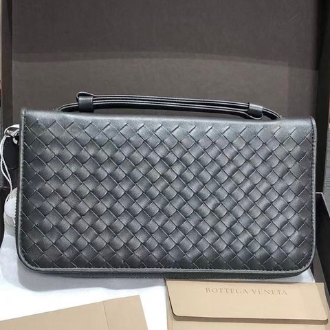 Bottega Veneta葆蝶家黑色編織手拿包