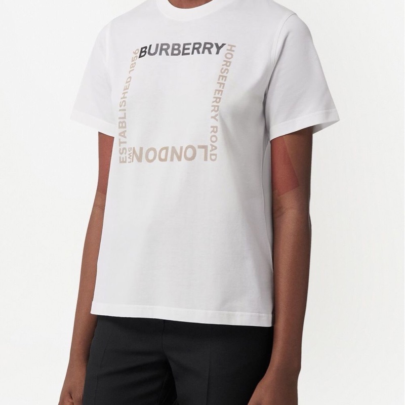 Burberry 女士 Horseferry 方形印花棉質 T 恤衫XXS XS S M L XL碼-2