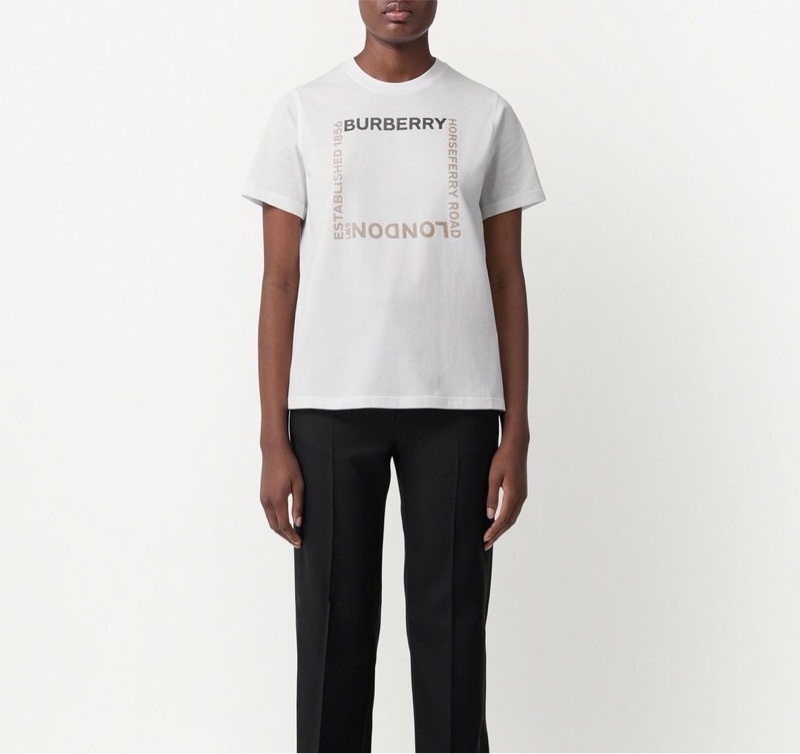 Burberry 女士 Horseferry 方形印花棉質 T 恤衫XXS XS S M L XL碼-3