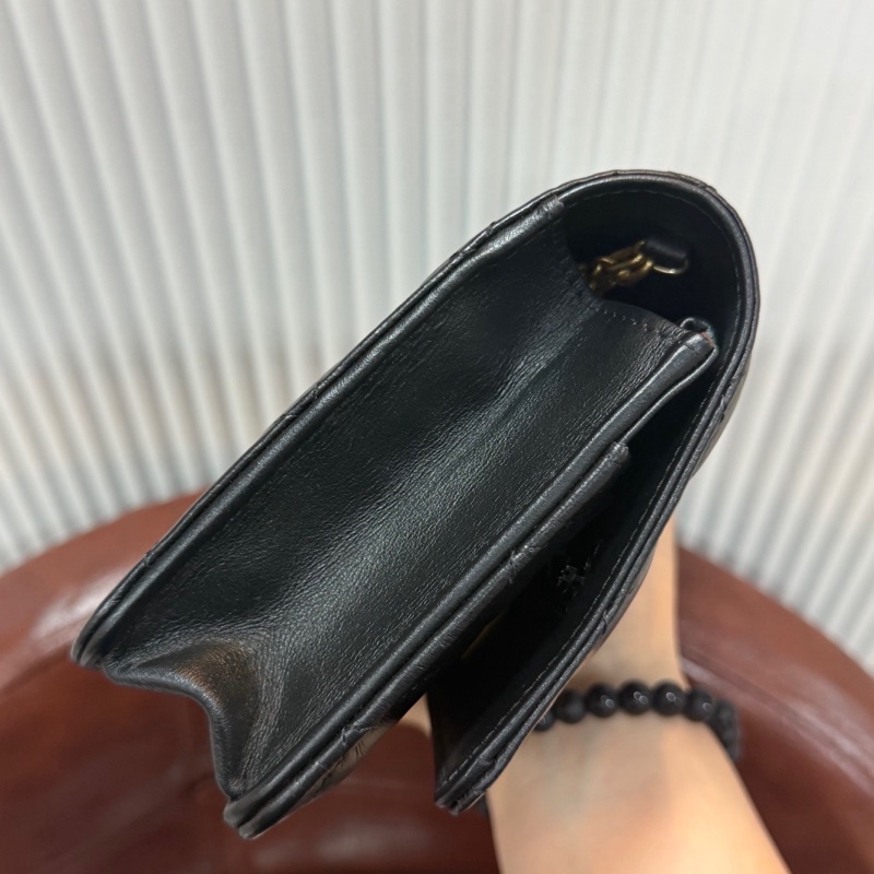 CHANEL 香奈兒 2.55 發財WOC鏈條包 黑金油蠟皮芯片款全套-4