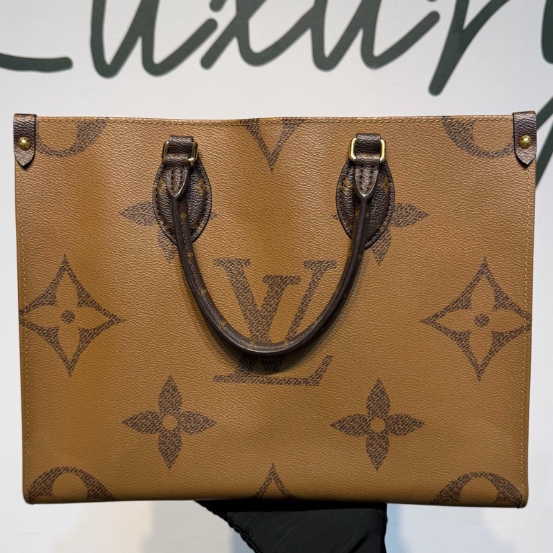 LV 路易威登 ONTHEGO 托特包 中號雙面焦糖芯片款-0