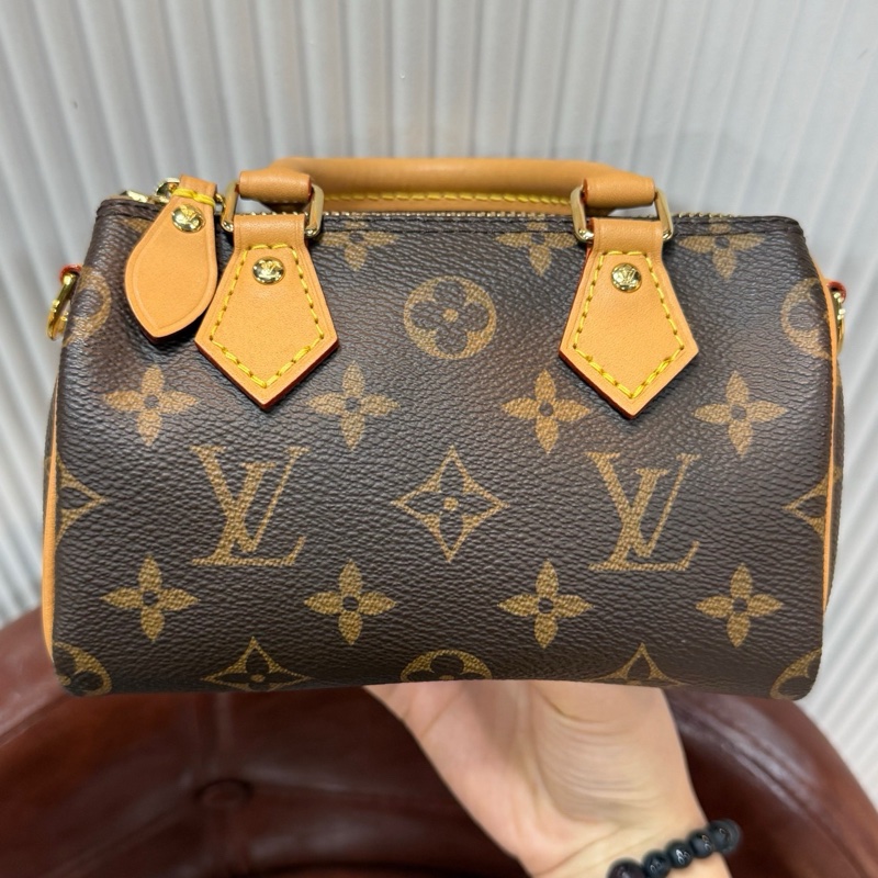 LV 路易威登 Speedy Nano 新款老花迷你枕頭包肩帶可拆卸-0