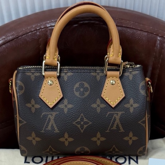 LV 路易威登 Speedy Nano 新款老花迷你枕頭包肩帶可拆卸-2