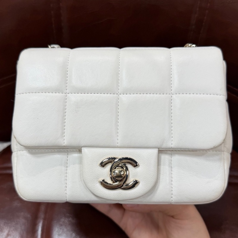 CHANEL 香奈兒 23C 骰子方格方胖子鏈條包 芯片款-0
