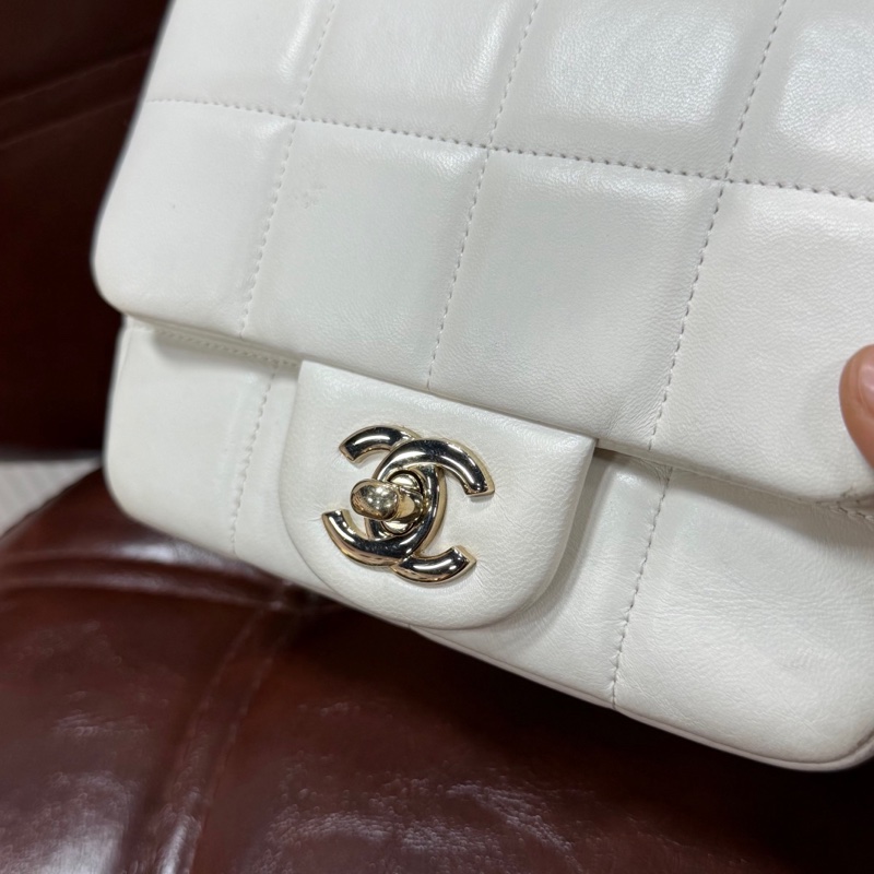 CHANEL 香奈兒 23C 骰子方格方胖子鏈條包 芯片款-4