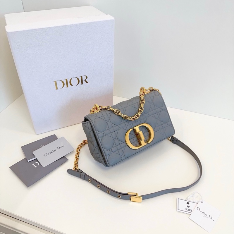 ✨Dior Caro 岩石灰黛妃鏈條包 98新 專櫃在售13萬🩶-7
