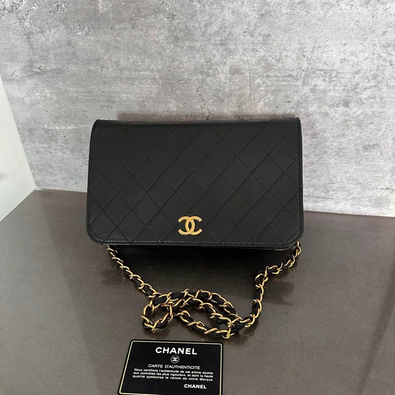 Chanel • 經典中古款24k金 黑金Cf Woc 翻蓋包 🈶保卡-1