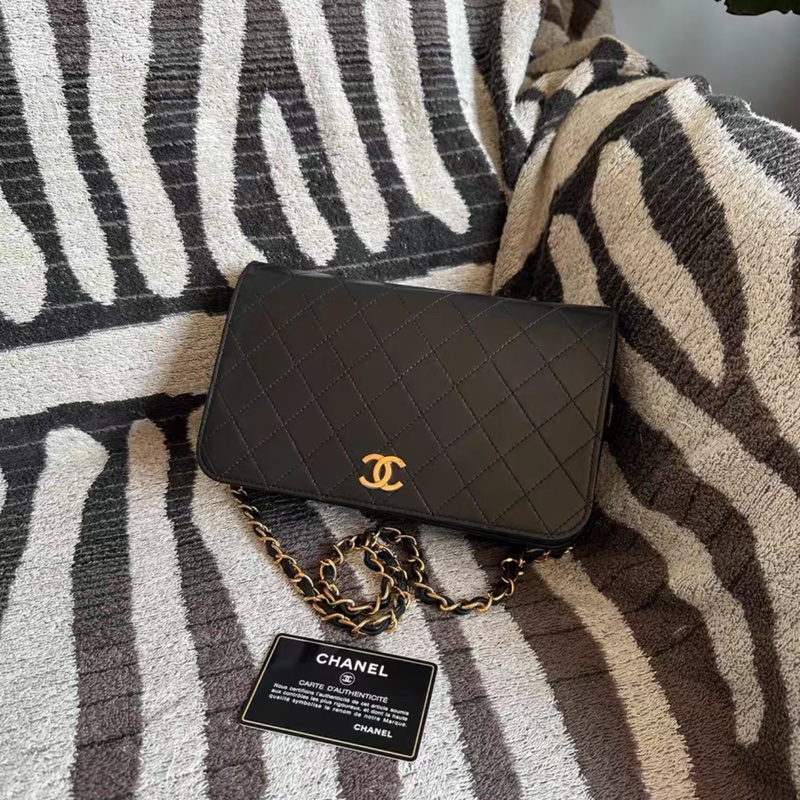 Chanel • 經典中古款24k金 黑金Cf Woc 翻蓋包 🈶保卡-2