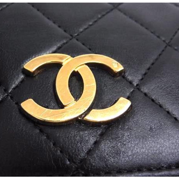 Chanel • 經典中古款24k金 黑金Cf Woc 翻蓋包 🈶保卡-9