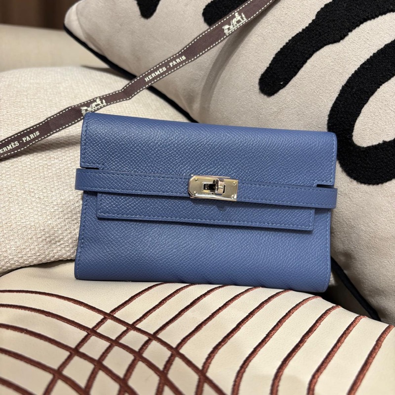 Hermes Kelly Wallet Stamp C Epsom 牛皮銀扣中銀包-0
