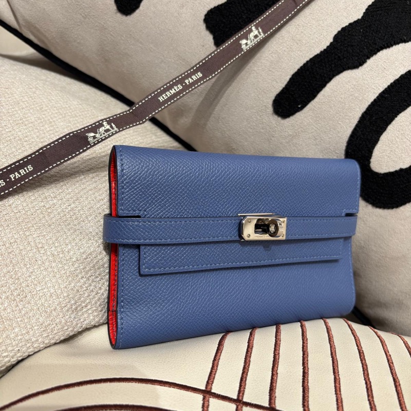 Hermes Kelly Wallet Stamp C Epsom 牛皮銀扣中銀包-1