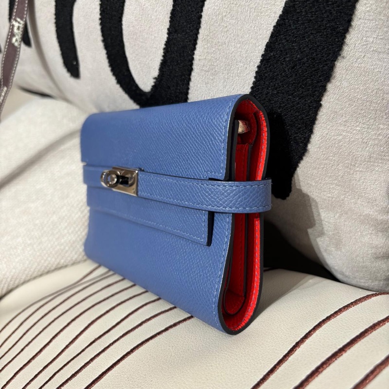Hermes Kelly Wallet Stamp C Epsom 牛皮銀扣中銀包-2