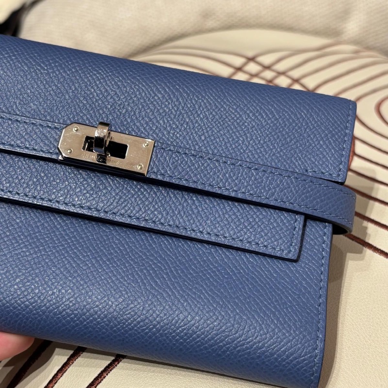 Hermes Kelly Wallet Stamp C Epsom 牛皮銀扣中銀包-7