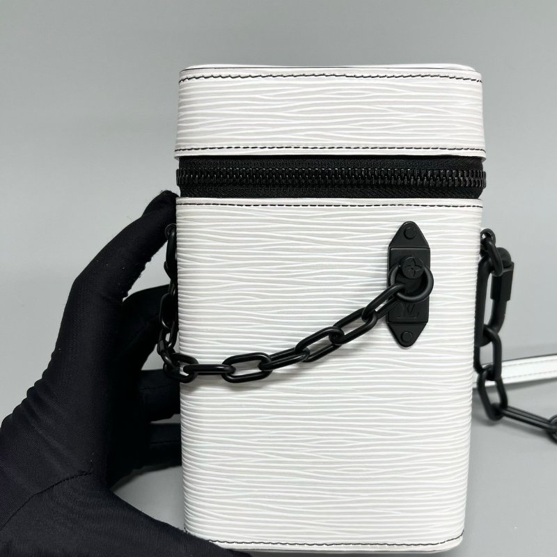 LV 白色水波紋Phone Box 手機包10.5×17×5cm 98新配件塵袋-5