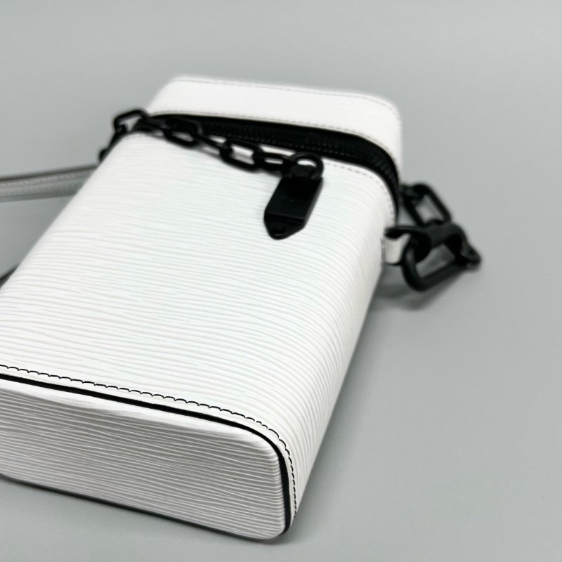 LV 白色水波紋Phone Box 手機包10.5×17×5cm 98新配件塵袋-6