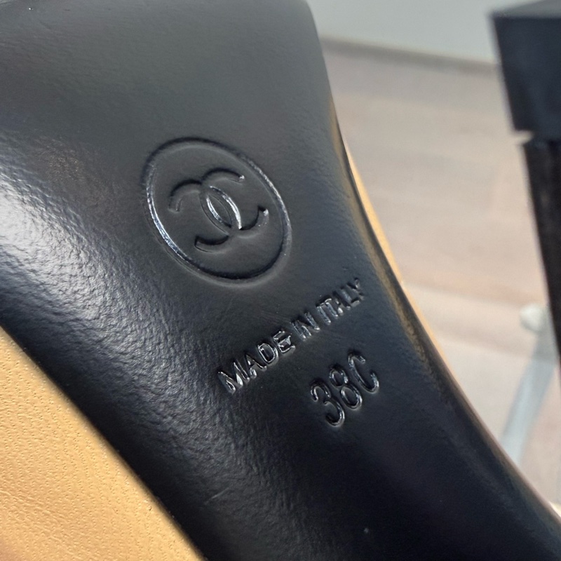 香奈兒Chanel 珍珠粗跟高跟鞋 尺碼38碼 99新-7