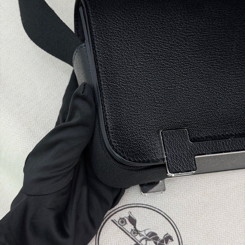 Hermès 愛馬仕geta黑銀山羊皮 Z刻   附件塵袋-4