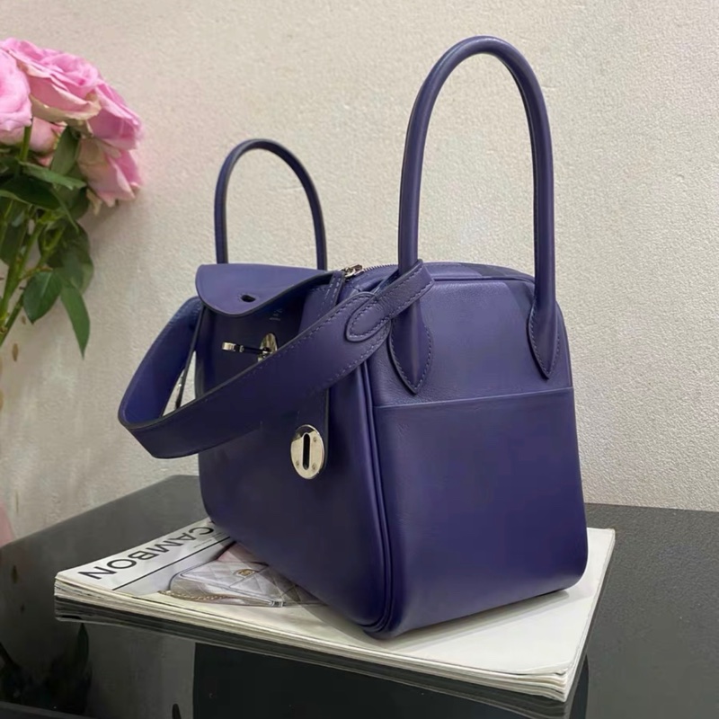 🌈Hermes💙深紫内拼藍色銀扣💙98新🌈Swift皮🌟lindy26🌟lindy🌟愛馬仕🌟-2