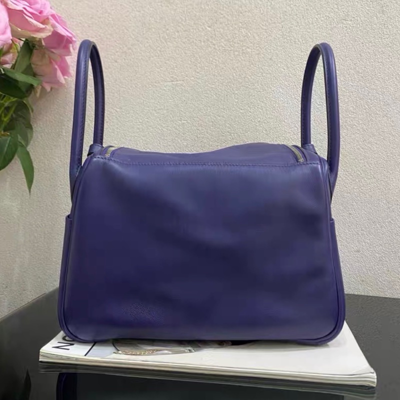 🌈Hermes💙深紫内拼藍色銀扣💙98新🌈Swift皮🌟lindy26🌟lindy🌟愛馬仕🌟-6