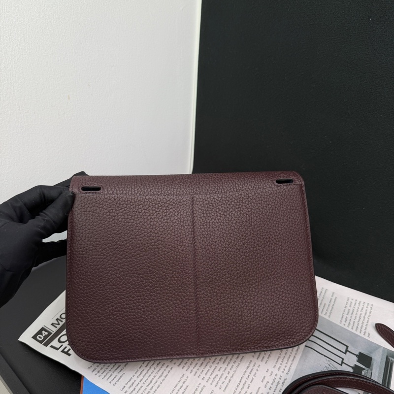 Hermès 愛馬仕Halzan25馬鞍紅內拼藍 TC皮 U刻-4