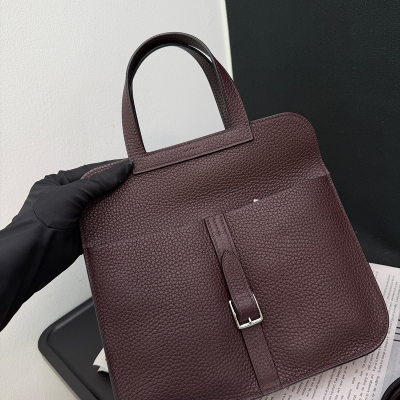 Hermès 愛馬仕Halzan25馬鞍紅內拼藍 TC皮 U刻-10