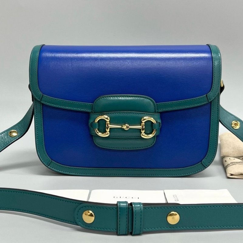 ️Gucci 全皮拼色1955中號肩背斜背包 25*18*8cm  98新配件塵袋-1