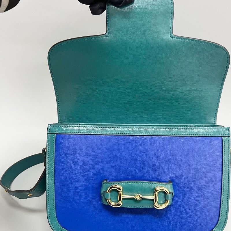 ️Gucci 全皮拼色1955中號肩背斜背包 25*18*8cm  98新配件塵袋-5