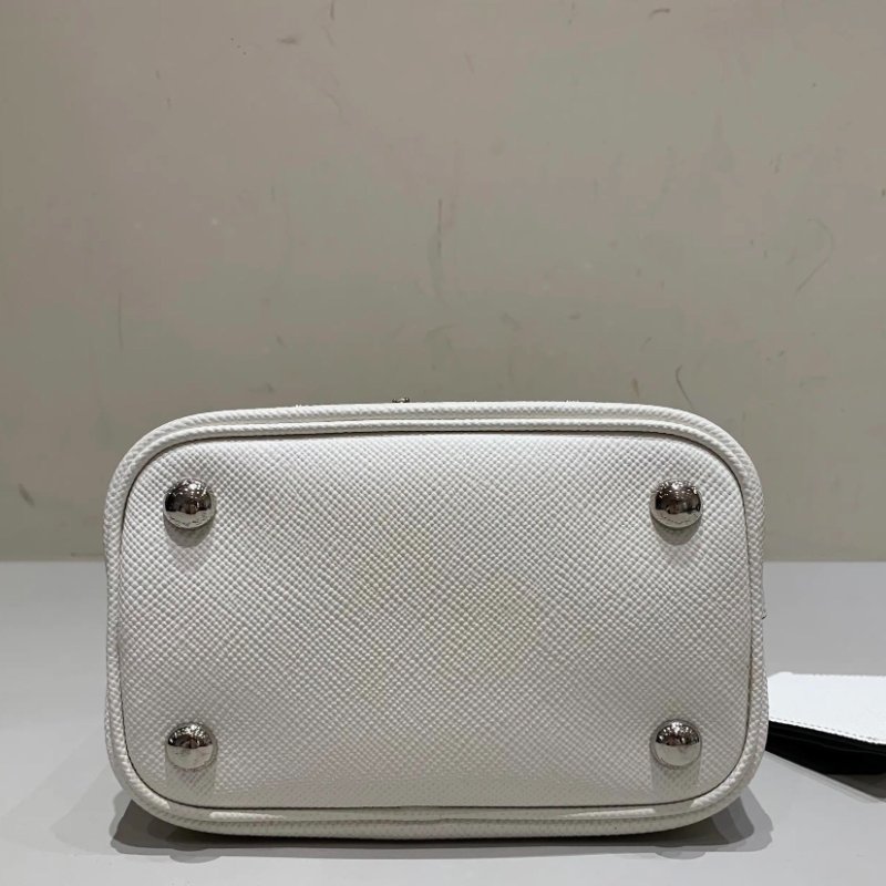 PRADA Panier水晶花卉水桶包 小號 牛皮 18×10.5×17cm 98新配件肩帶 保卡 塵袋-8