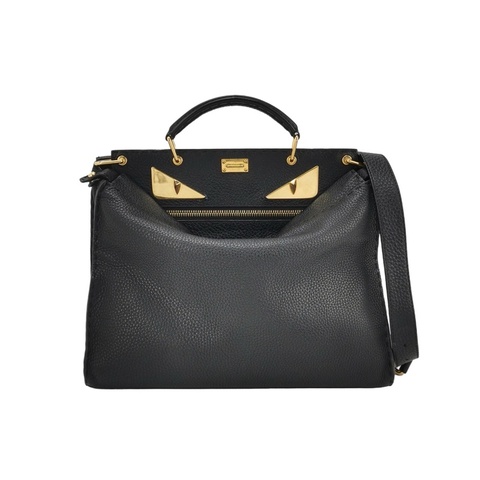 Fendi Peekaboo躲貓貓牛皮小惡魔圖案扭鎖斜挎包單肩包