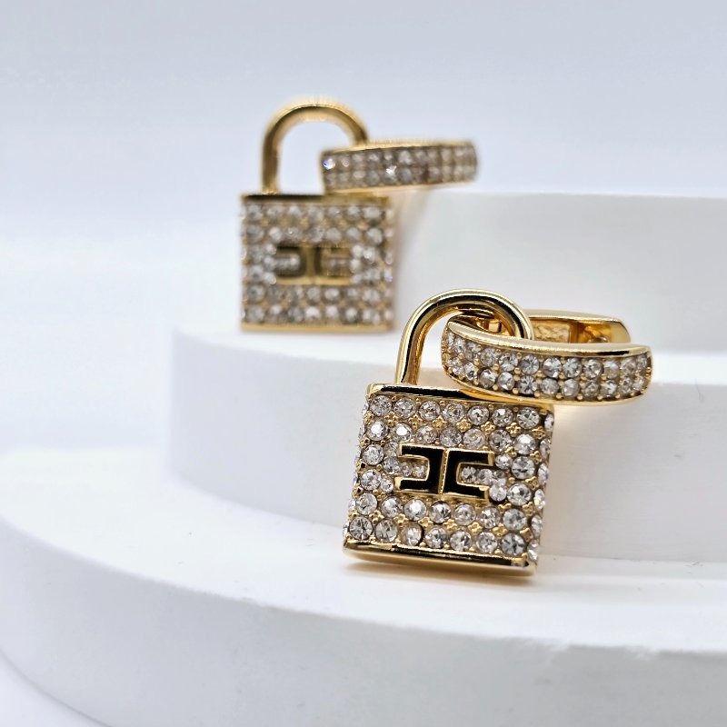 ELISABETTA FRANCHI 經典掛鎖|滿水鑽💎七夕送禮|兩用耳環-1